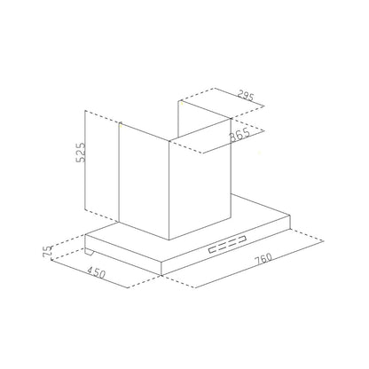 Glen 76 cm Wall Mounted Chimney Filterless Series CH 6053 BL BLDC AC 76