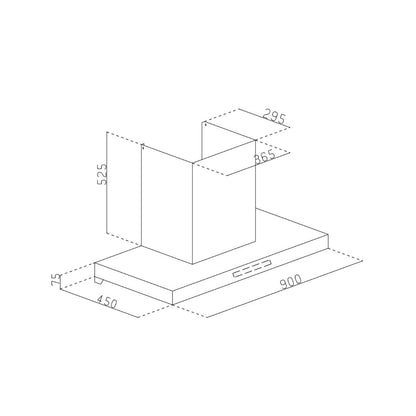 Glen 90 cm Wall Mounted Chimney Filterless Series CH 6053 BL BLDC AC 90