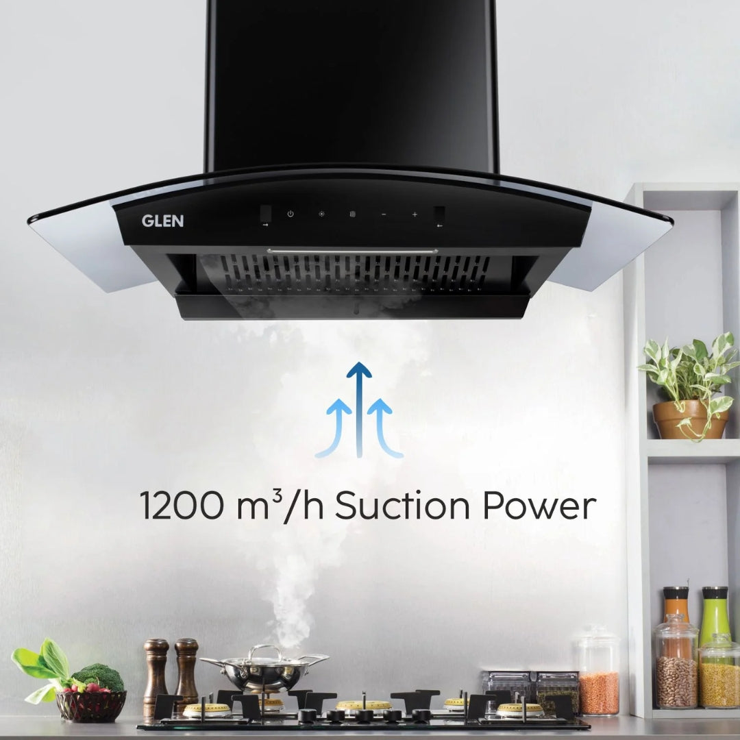Glen 60 cm Wall Mounted Chimney CH 6058 BL AC 60