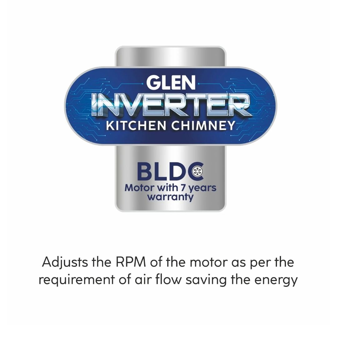 Glen 60 cm Wall Mounted Chimney Filterless Series CH 6062 BL BLDC AC 60