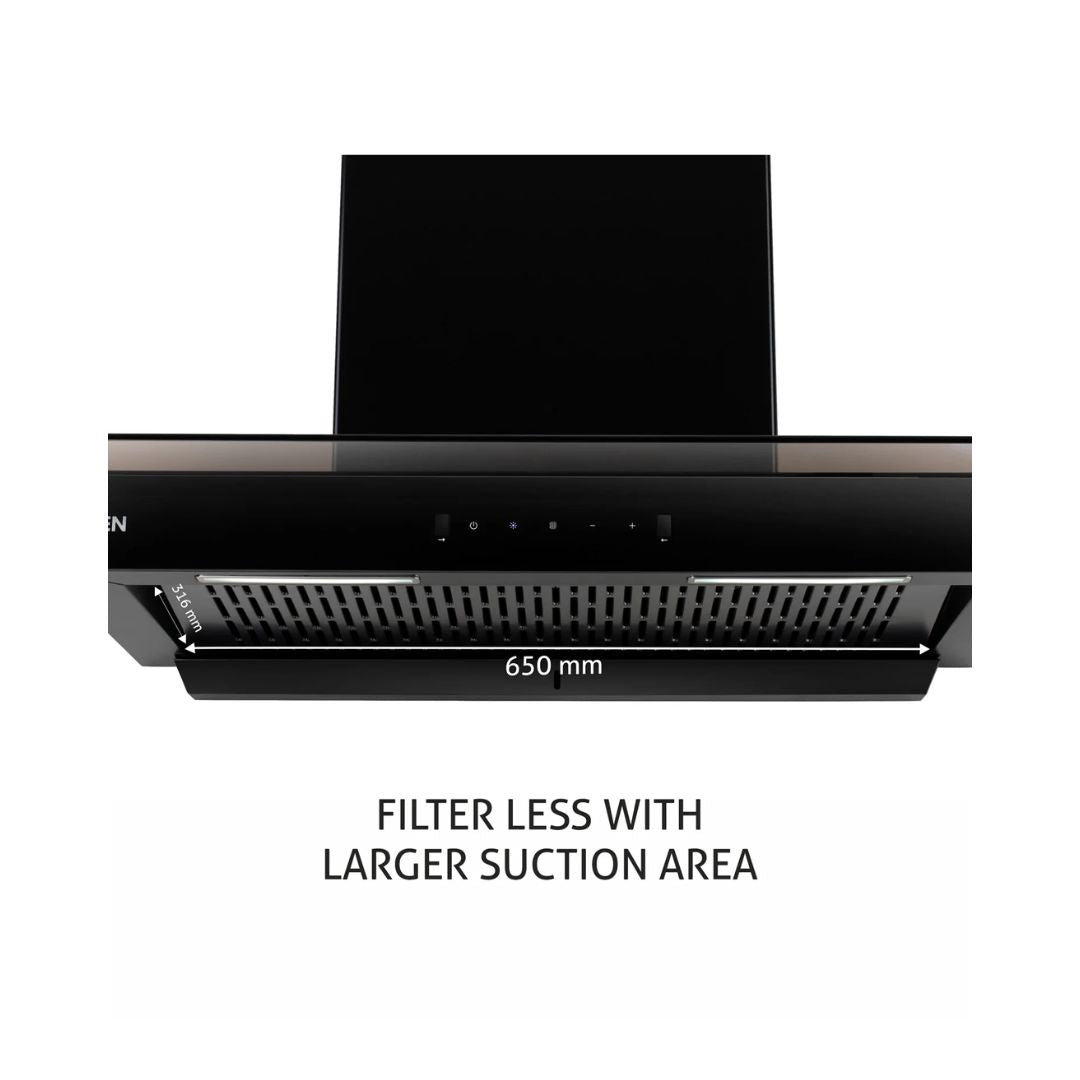 Glen 90 cm Wall Mounted Chimney Filterless Series CH 6062 BL MS AC 90