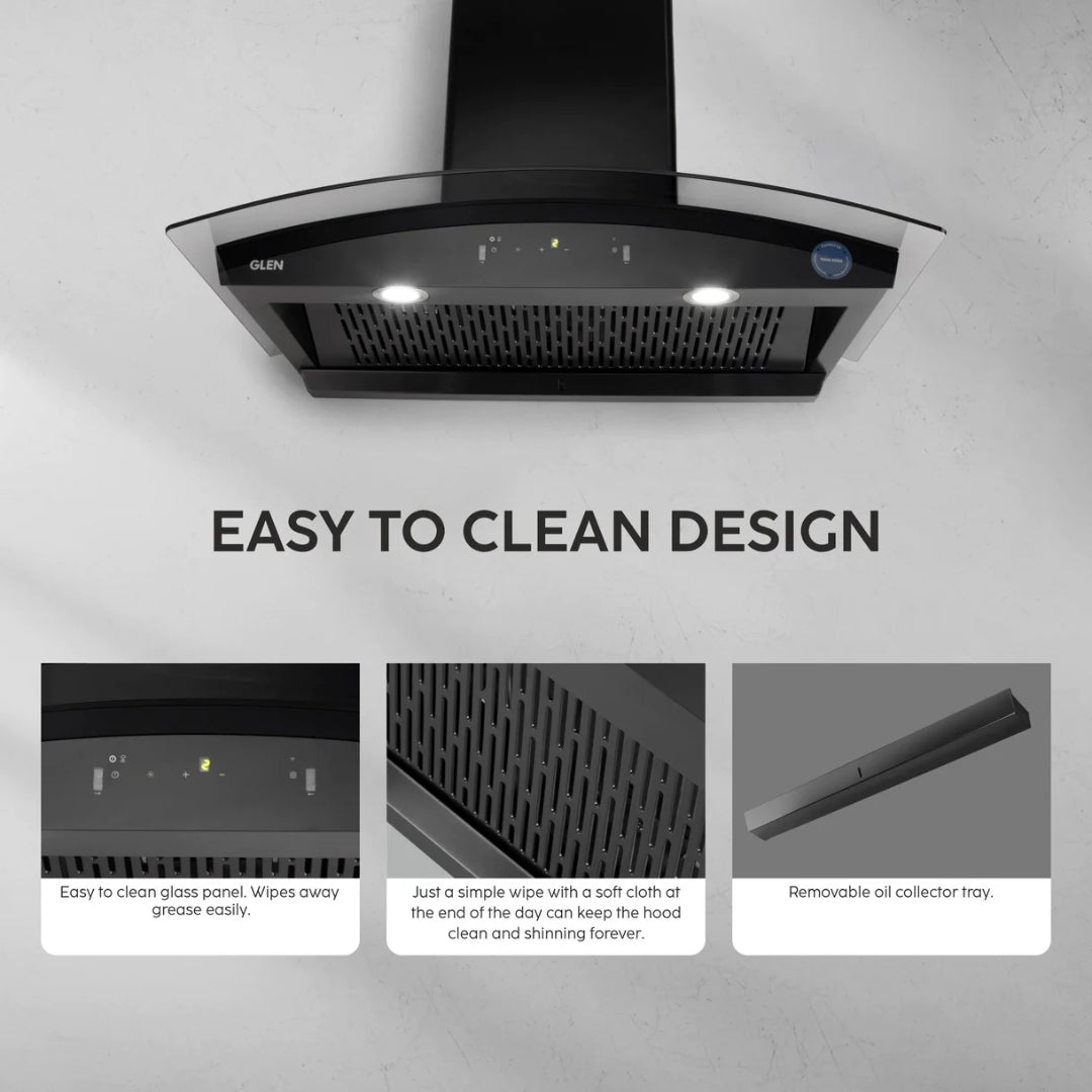 Glen 90 cm Wall Mounted Chimney Auto Clean Series CH 6068 AC BLS 90