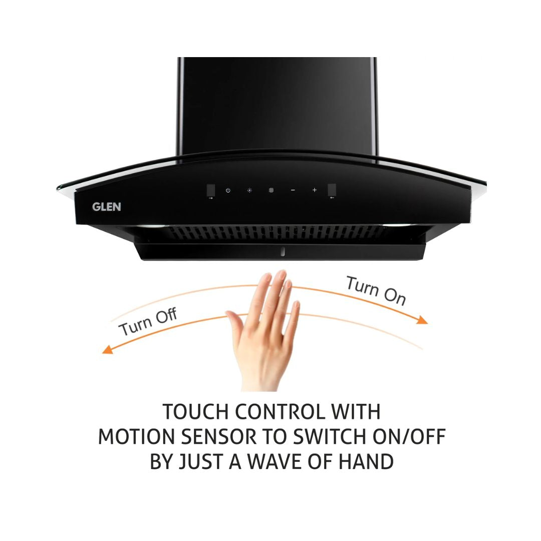 Glen 60 cm Wall Mounted Chimney Filterless Series CH 6068 BL MS AC 60