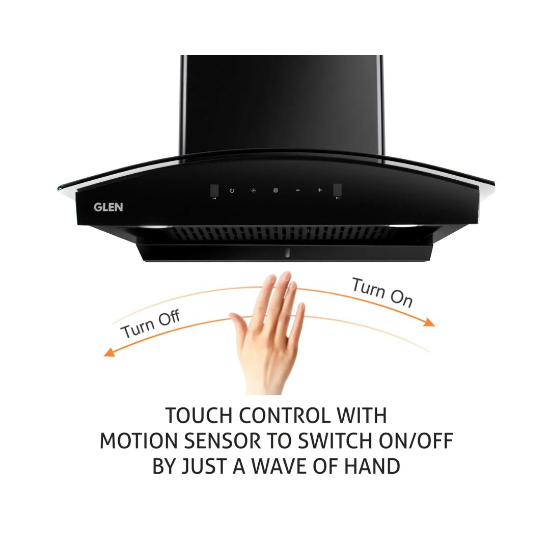 Glen 76 cm Wall Mounted Chimney Filterless Series CH 6068 BL MS AC 76
