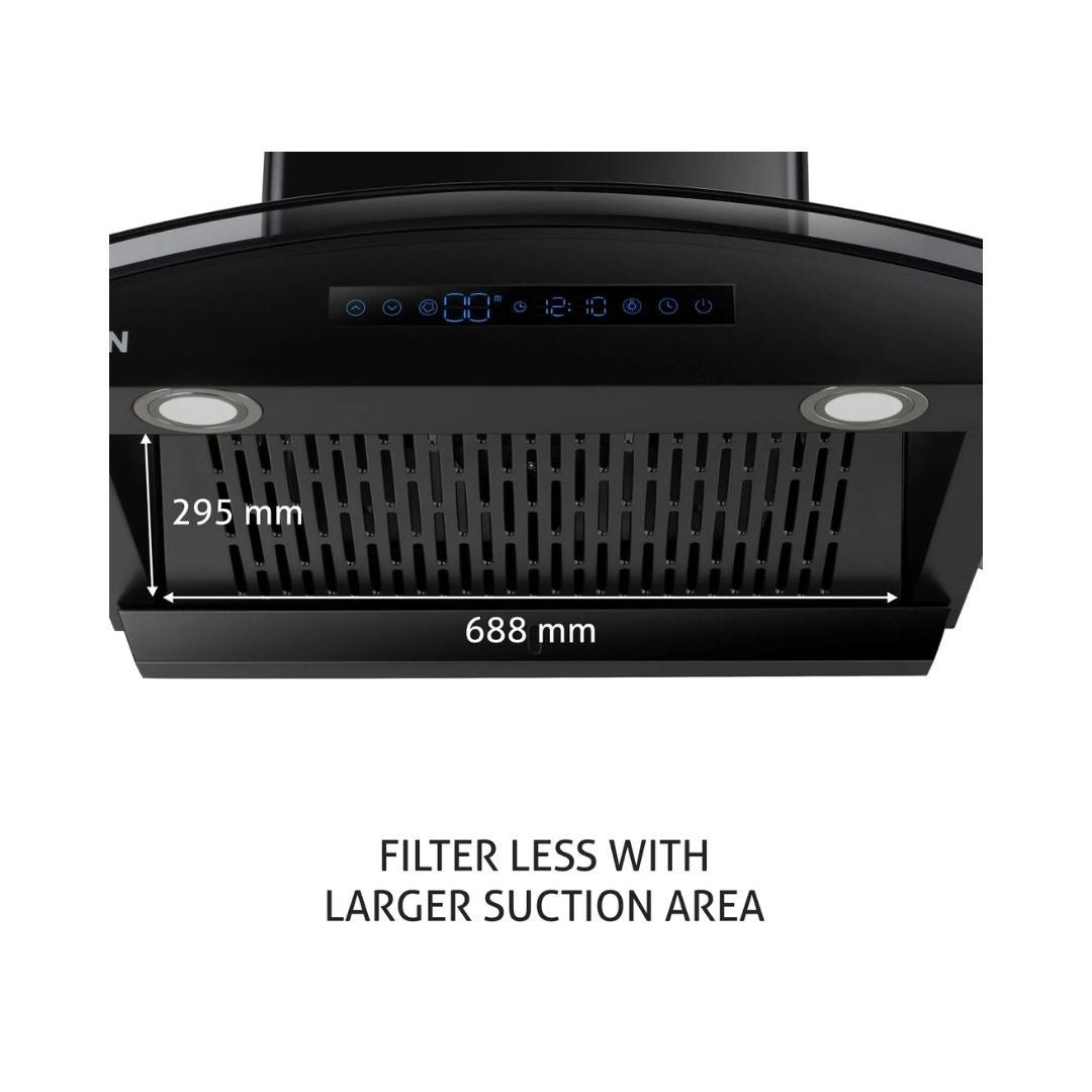 Glen 90 cm Wall Mounted Chimney Filterless Series CH 6069 BL BLDC AC 90