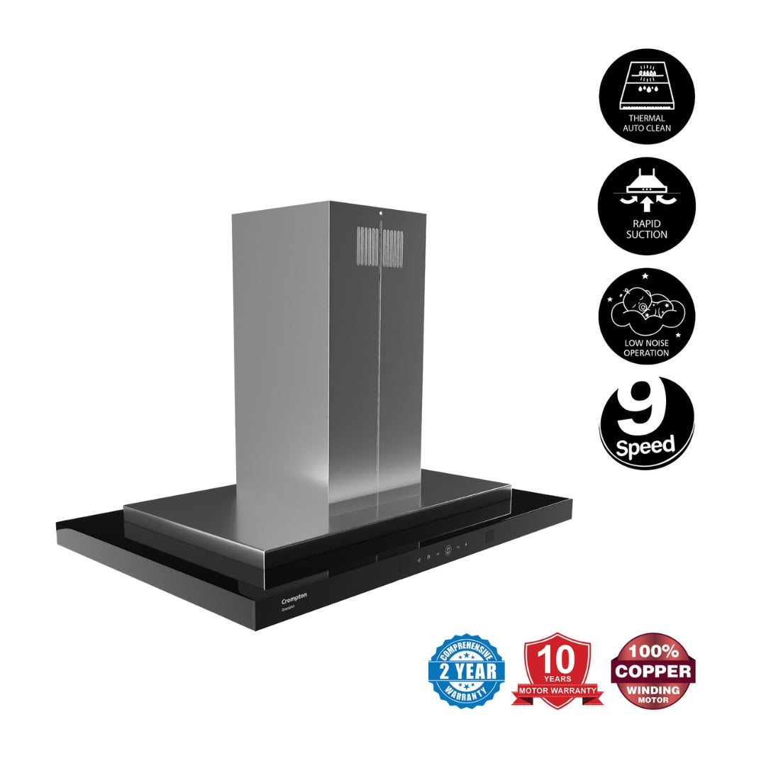 Crompton 90 cm Island Chimney GrandArt CHD-GAL90BFE-INX
