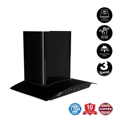 Crompton 60 cm Wall Mounted Chimney IntelliMotion CHD-IMC60BFA-MBL