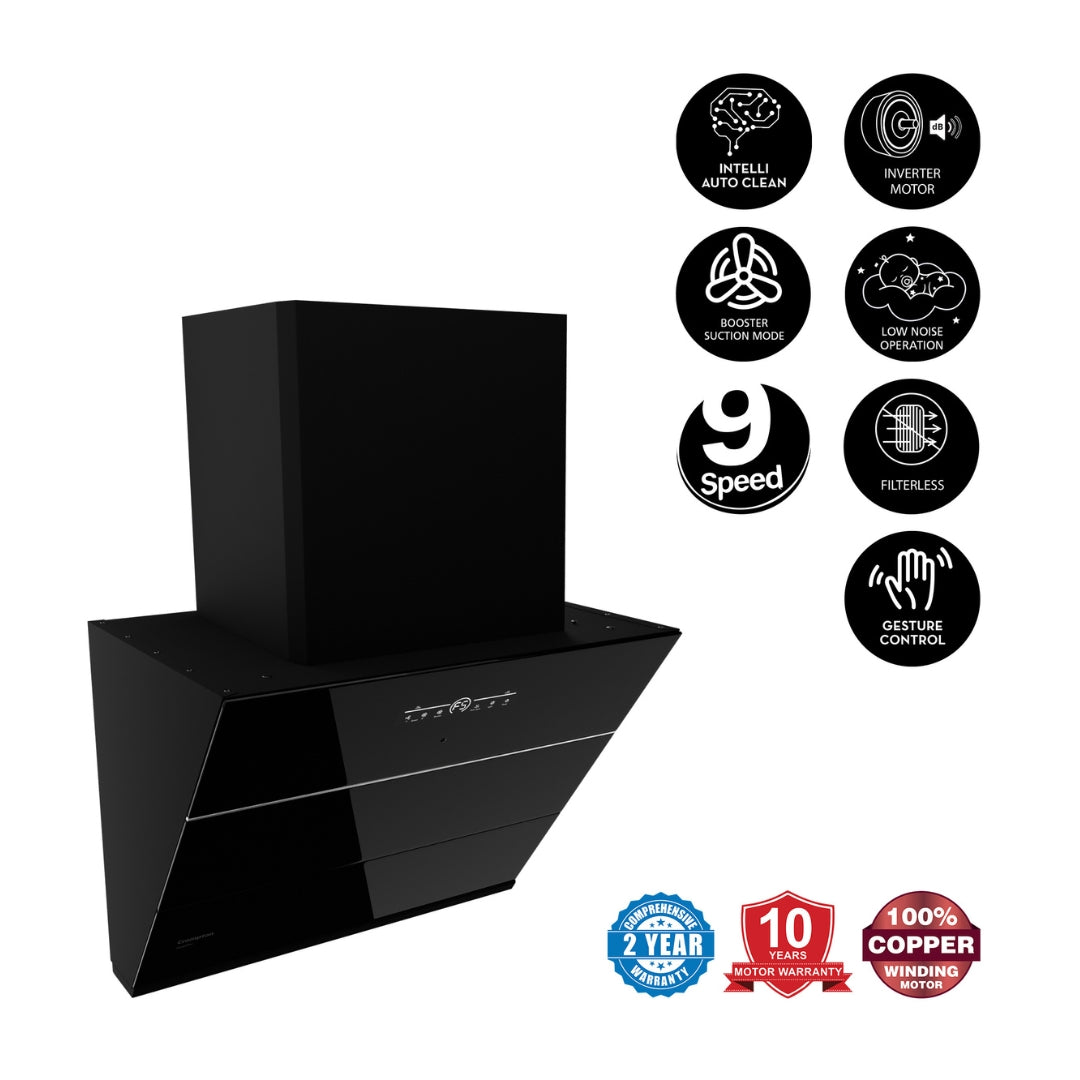 Crompton 60 cm Wall Mounted Chimney QuietPro CHD-QPVI60FLE-MBL