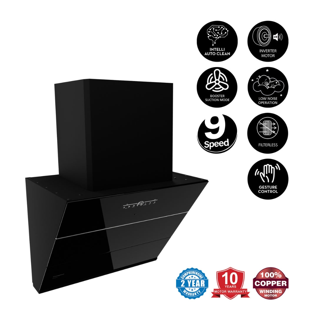 Crompton 75 cm Wall Mounted Chimney QuietPro CHD-QPVI75FLE-MBL