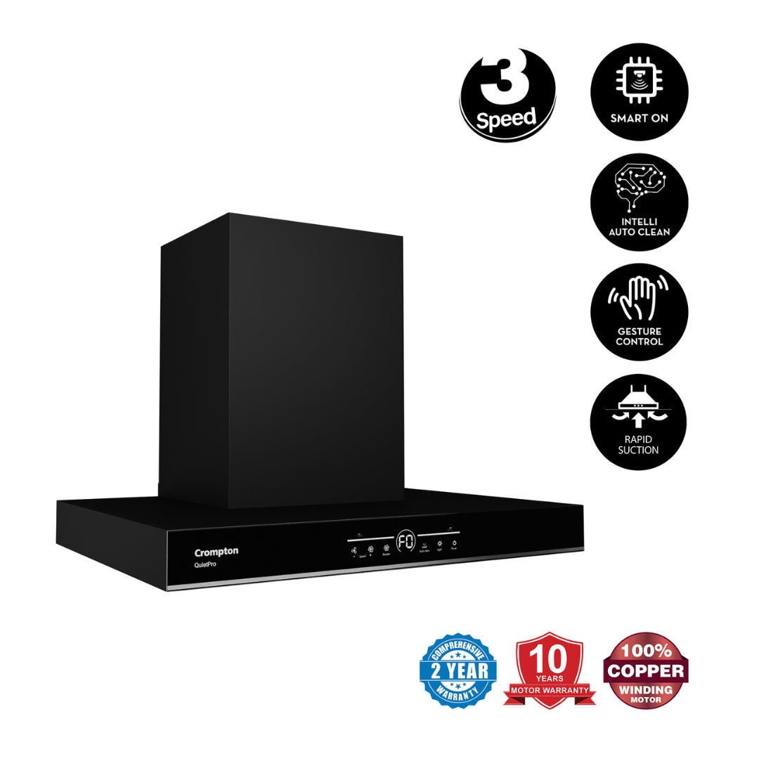 Crompton 60 cm Wall Mounted Chimney SensoSmart CHD-SSB60BFE-MBL