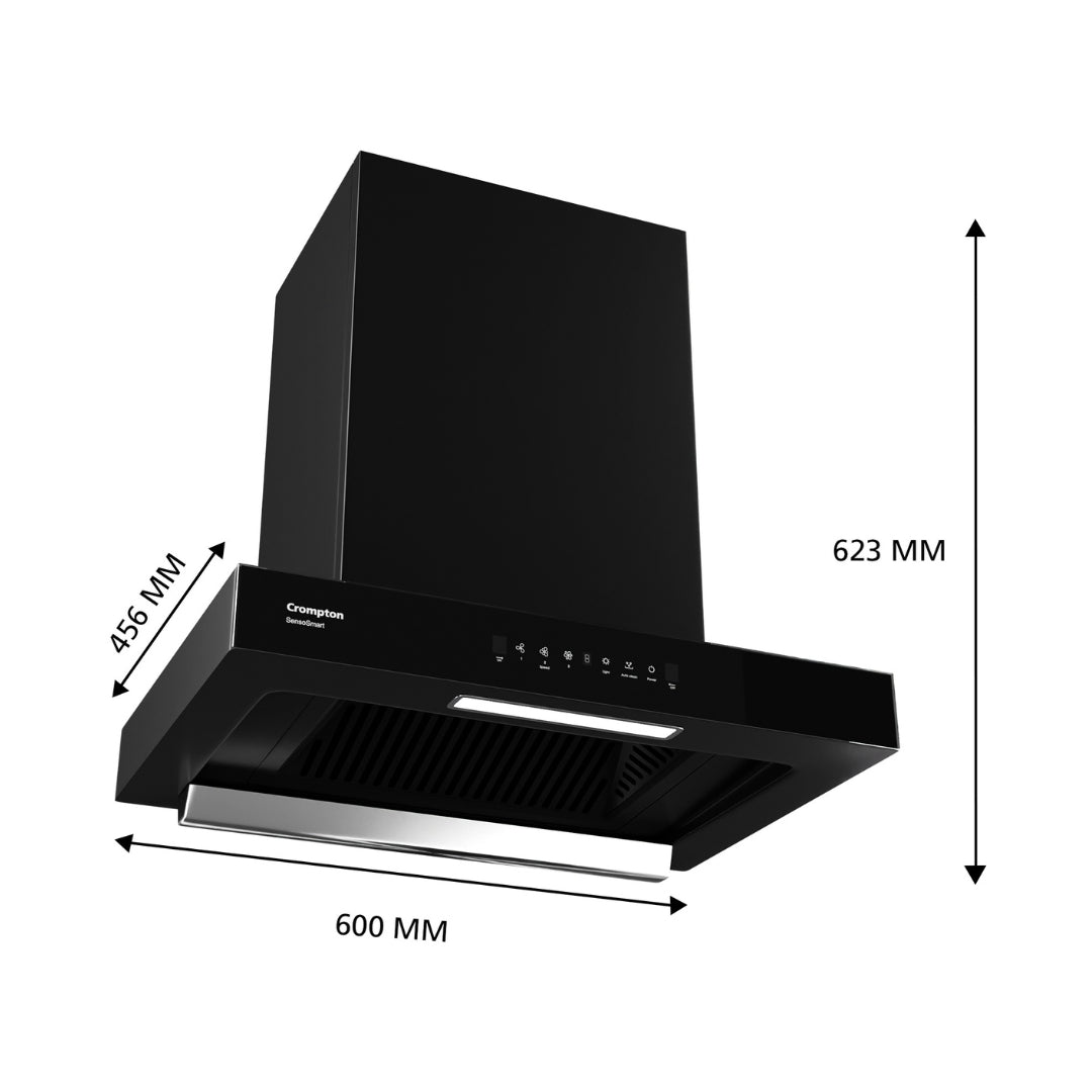 Crompton 60 cm Wall Mounted Chimney SensoSmart CHD-SSB60BFE-MBL