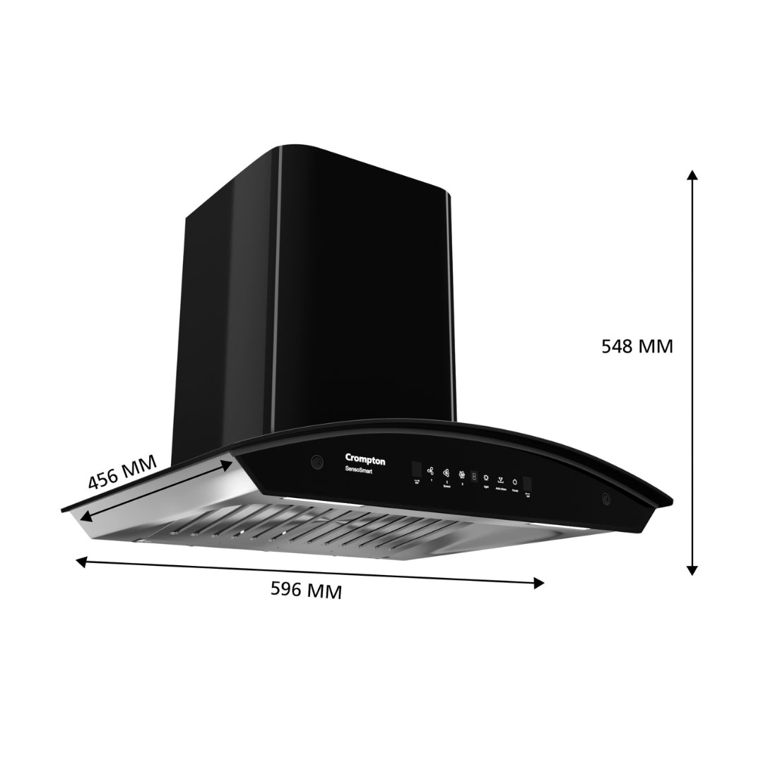 Crompton 60 cm Wall Mounted Chimney SensoSmart CHD-SSC60BFE-MBL