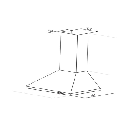 Hindware 60 cm Wall Mounted Chimney Decorative Series CLARA NEO SS IN 60