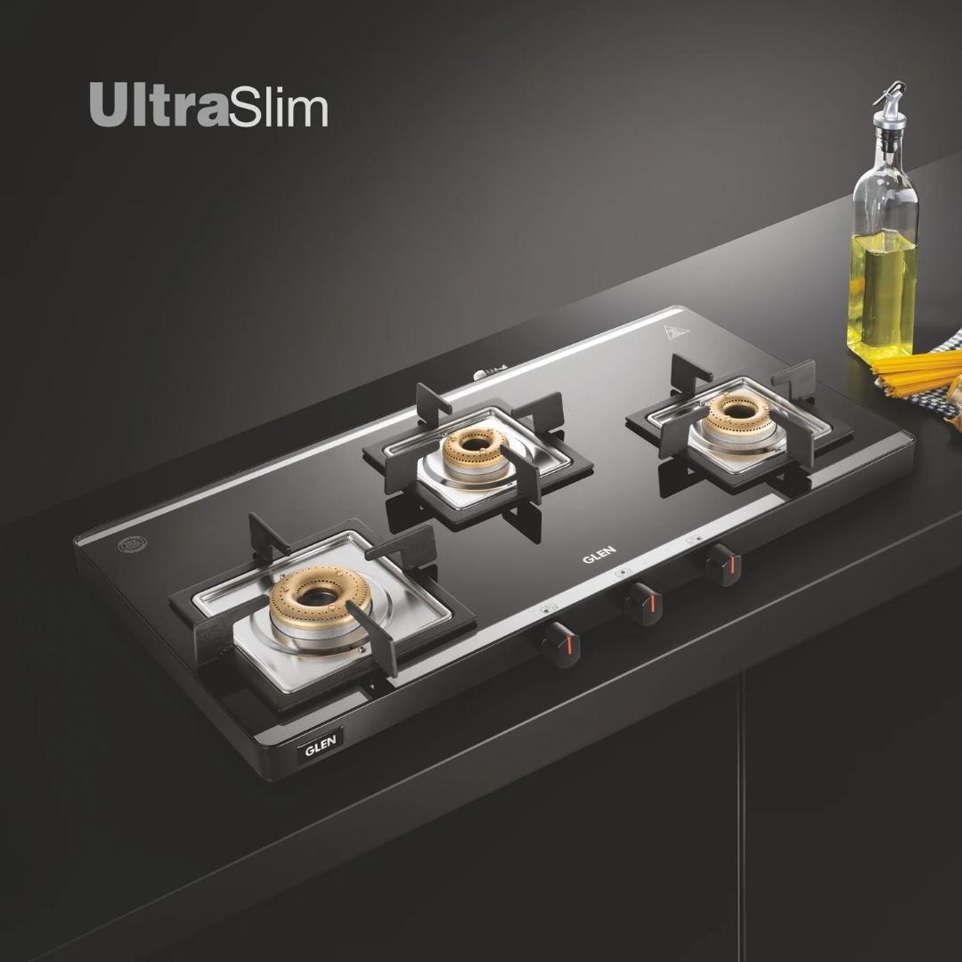 Glen 78 cm 3 Burner Cooktop CT 1035 Ultra Slim Mirror