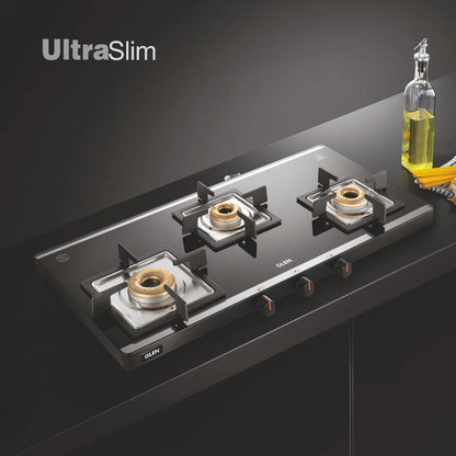 Glen 78 cm 3 Burner Cooktop CT 1035 Ultra Slim Mirror