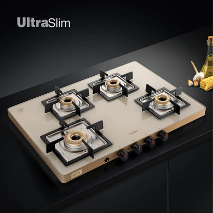 Glen 70 cm 4 Burner Cooktop CT 1047 Ultra Slim Apricot AI