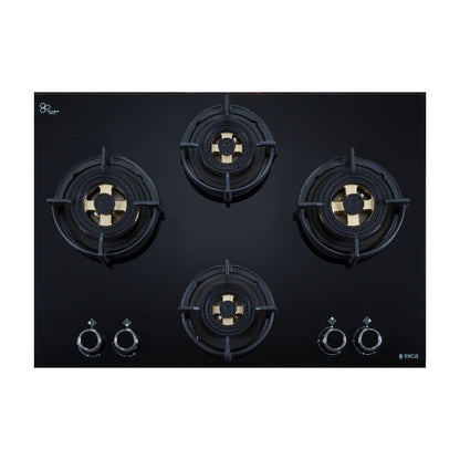 Elica 60 cm Wall Mounted Chimney Ismart Series ISMART EFL HAC LTW 60 + Elica 70 cm 4 Burner Hob Direct Flame Series DFS FB MFC 4B 70
