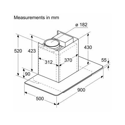 Bosch 90 cm Wall Mounted Chimney Self Clean Series DWGA98G60I