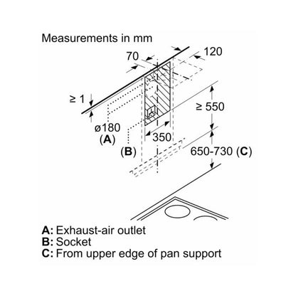 Bosch 90 cm Wall Mounted Chimney Self Clean Series DWGA98G60I