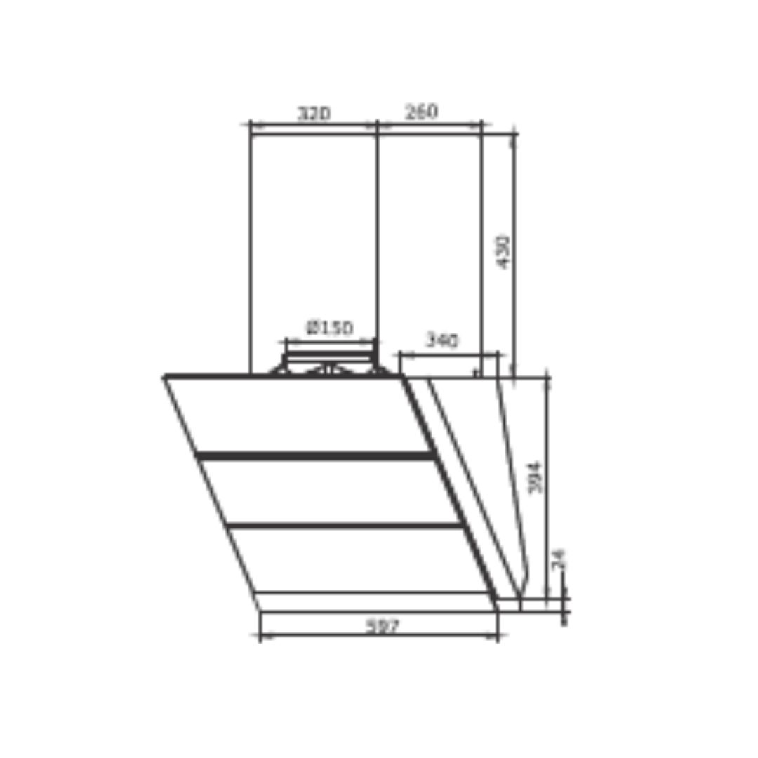 Elica 60 cm Wall Mounted Chimney EFL 108 HAC LTW VMS 60