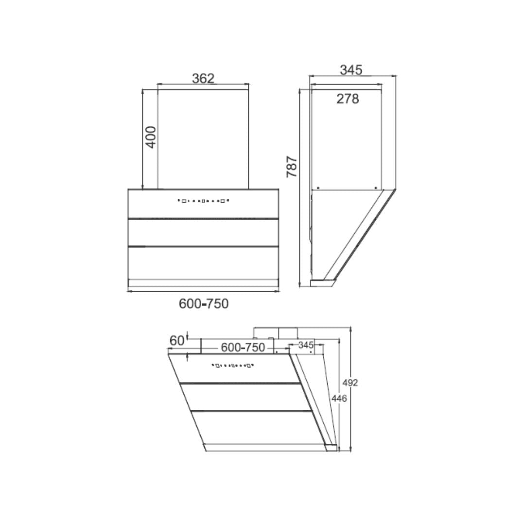 Elica 60 cm Wall Mounted Chimney Filterless Series EFL S 601 ULTRA HAC LTW VMS