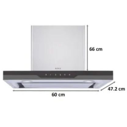 Elica 60 cm Wall Mounted Chimney EDS Deep Silence Series METEORITE EDS HE LTW 60 T4V LED