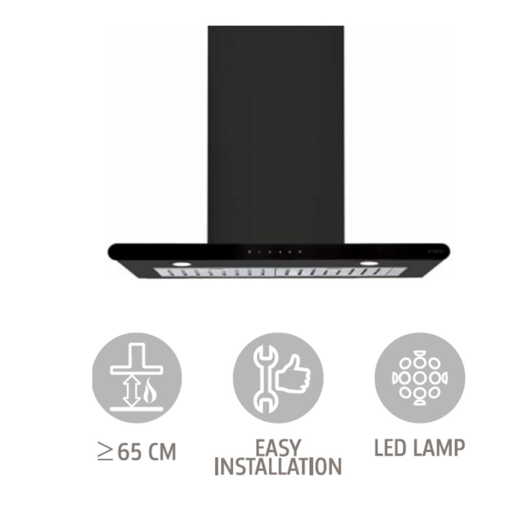 Elica 90 cm Wall Mounted Chimney Decorative Series GALAXY ETB PLUS LTW 90 NERO T4V LED