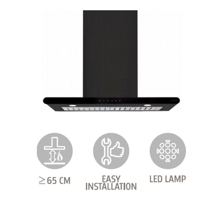 Elica 90 cm Wall Mounted Chimney Decorative Series GALAXY ETB PLUS LTW 90 NERO T4V LED