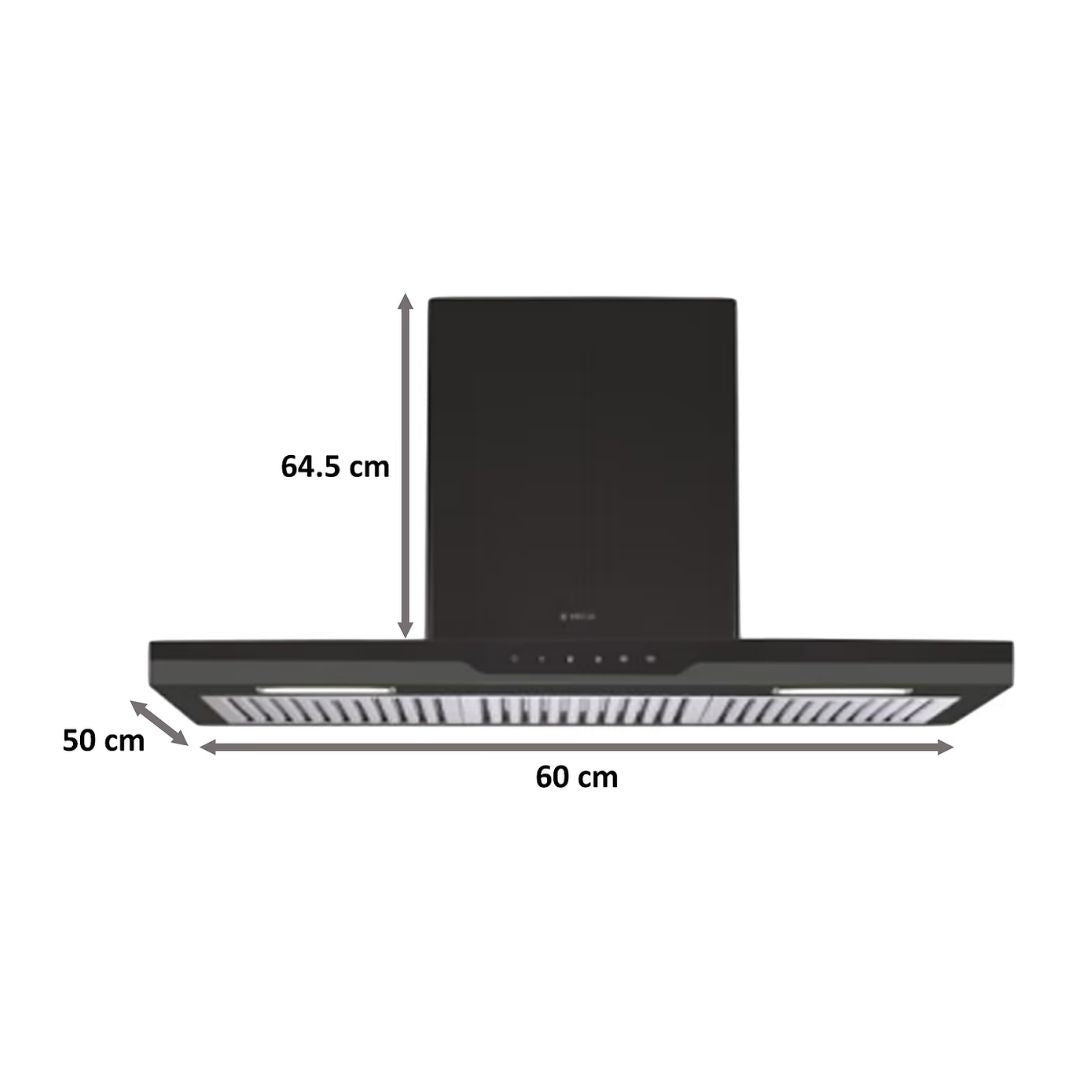 Elica 60 cm Wall Mounted Chimney Decorative Series METEORITE ETB PLUS LTW 60 NERO T4V LED