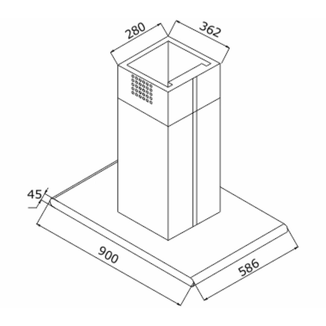 Elica 90 cm Island Chimney Ismart Series ISMART GALAXY BF ISLAND LTW 90 NERO