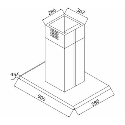 Elica 90 cm Island Chimney Ismart Series ISMART GALAXY BF ISLAND LTW 90 NERO