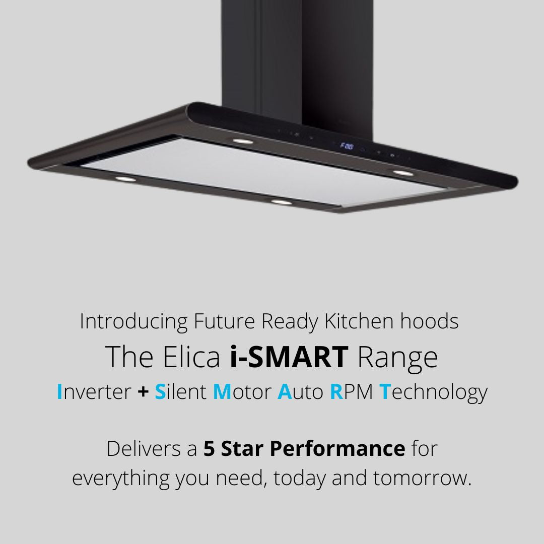 Elica 90 cm Island Chimney Ismart Series ISMART GALAXY EDS ISLAND LTW 90 NERO