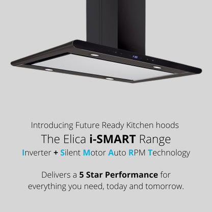 Elica 90 cm Island Chimney Ismart Series ISMART GALAXY EDS ISLAND LTW 90 NERO