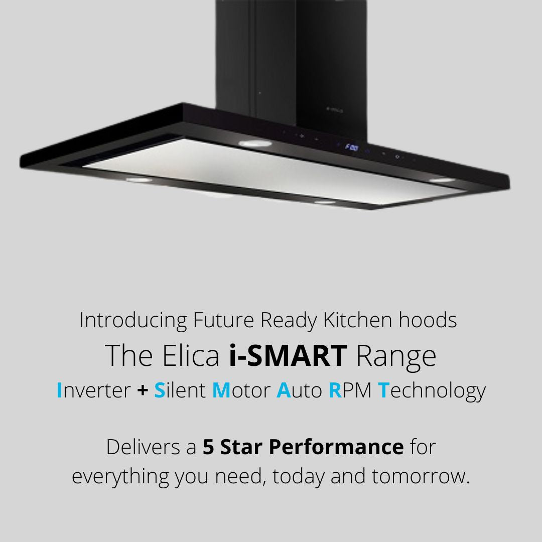 Elica 90 cm Island Chimney Ismart Series ISMART SPOT H4 EDS ISLAND LTW 90 NERO