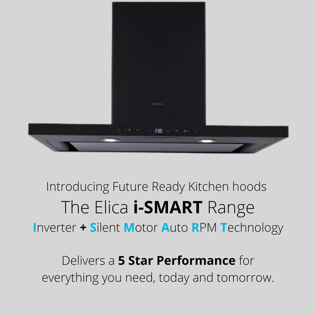 Elica 90 cm Wall Mounted Chimney Ismart Series ISMART SPOT H4 EDS LTW 90 NERO