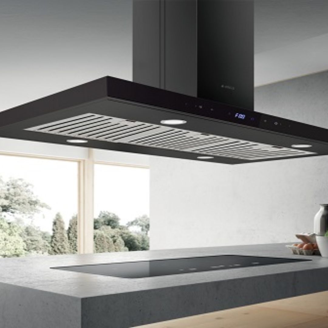 Elica 90 cm Island Chimney Ismart Series ISMART SPOT H6 BF ISLAND LTW 90 NERO