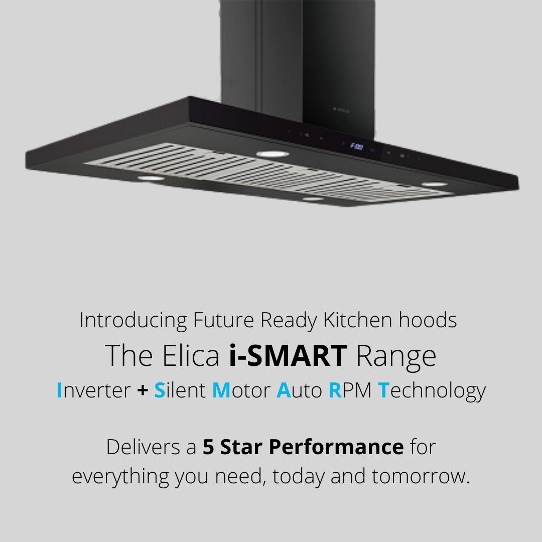 Elica 90 cm Island Chimney Ismart Series ISMART SPOT H6 BF ISLAND LTW 90 NERO