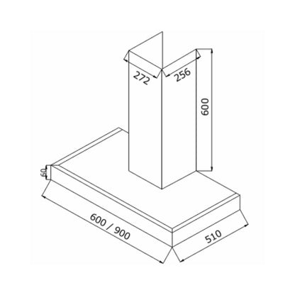 Elica 60 cm Wall Mounted Chimney Ismart Series ISMART SPOT H6 BF LTW 60 NERO