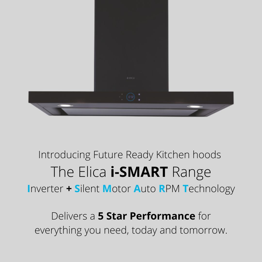 Elica 90 cm Wall Mounted Chimney Ismart Series ISMART SPOT H6 EDS LTW 90 NERO