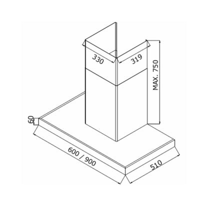 Elica 90 cm Wall Mounted Chimney Ismart Series ISMART SPOT H6 EDS LTW 90 NERO