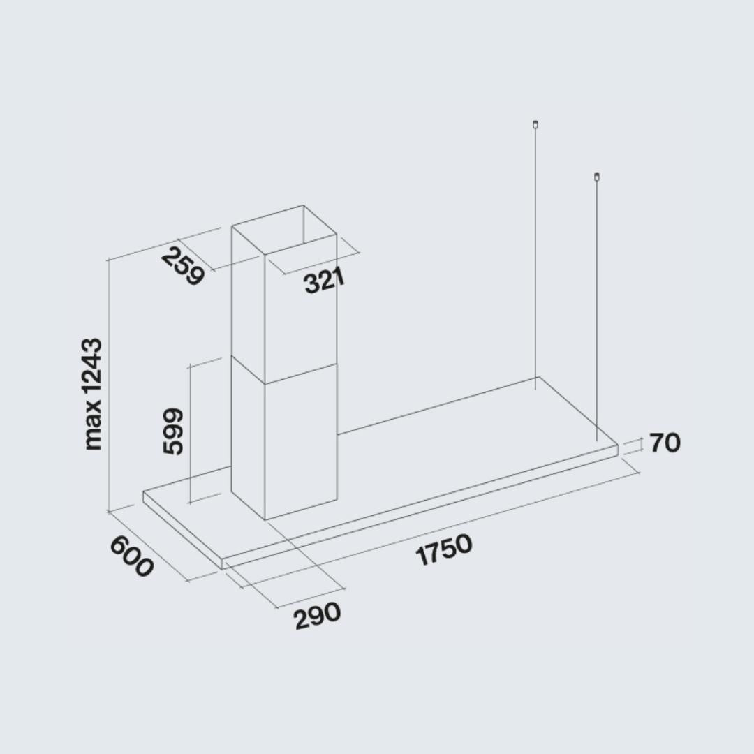 Falmec 180 cm Island Chimney Elle Fresh Series ELLE 180