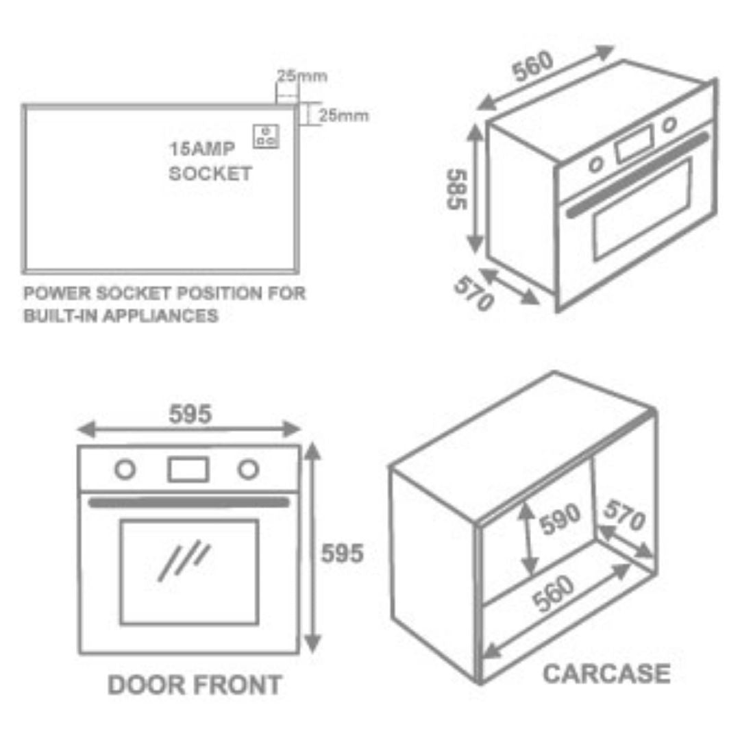 Elica Built In Oven EPBI 865 MMF + Elica Built-In Microwave EPBI MWO G28 TOUCH