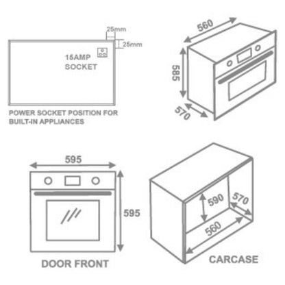 Elica Built In Oven EPBI 865 MMF + Elica Built-In Microwave EPBI MWO G28 TOUCH