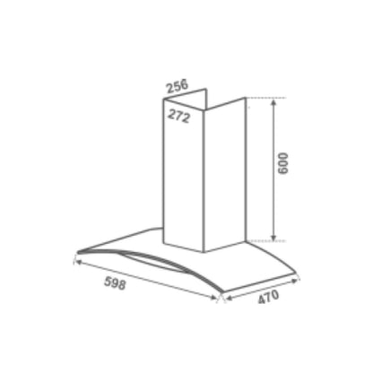Elica 60 cm Wall Mounted Chimney Classic Series ESCG BF 60 NERO