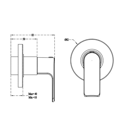 Cera Basin Area Stop Valve Chelsea F1016351MB 20 MM - Black Matt