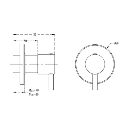 Cera Basin Area Stop Valve Fountain F2013351 20 MM - Chrome