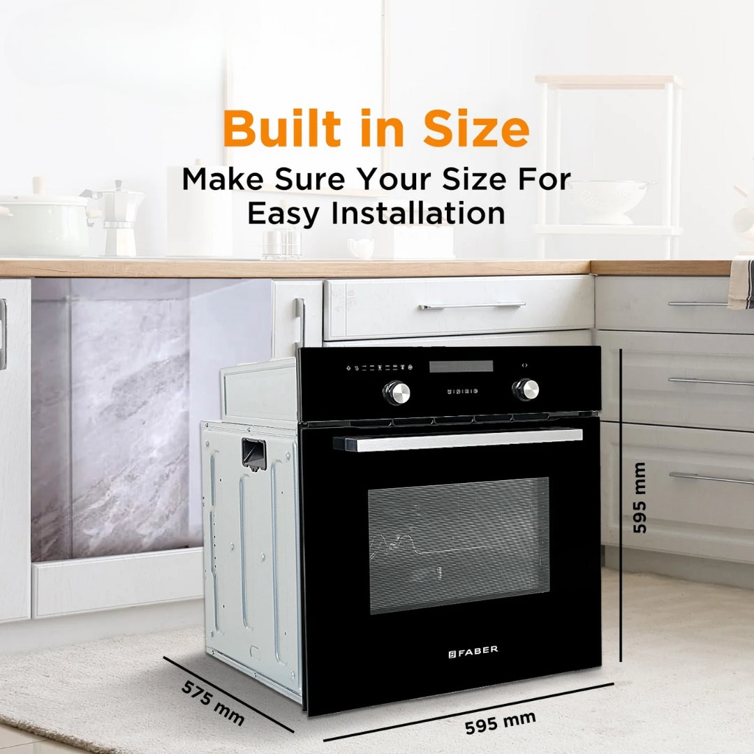 Faber Built In Oven FBIO 82L 10F BK WITH ART + Faber Built-In Microwave FBI MWO 25 SG