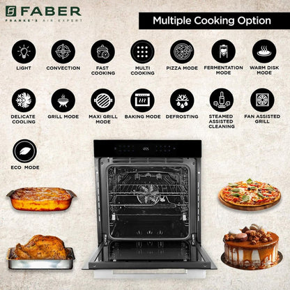 Faber Built In Oven FBIO 83L 15F BK + Faber Built-In Microwave FBI MWO 25 SG