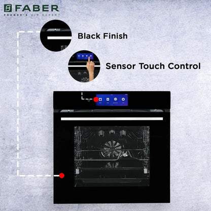 Faber Built In Oven With Air Fryer FBIO 83L 18F TFT BK N + Faber Built-In Microwave FBI MWO 25 SG