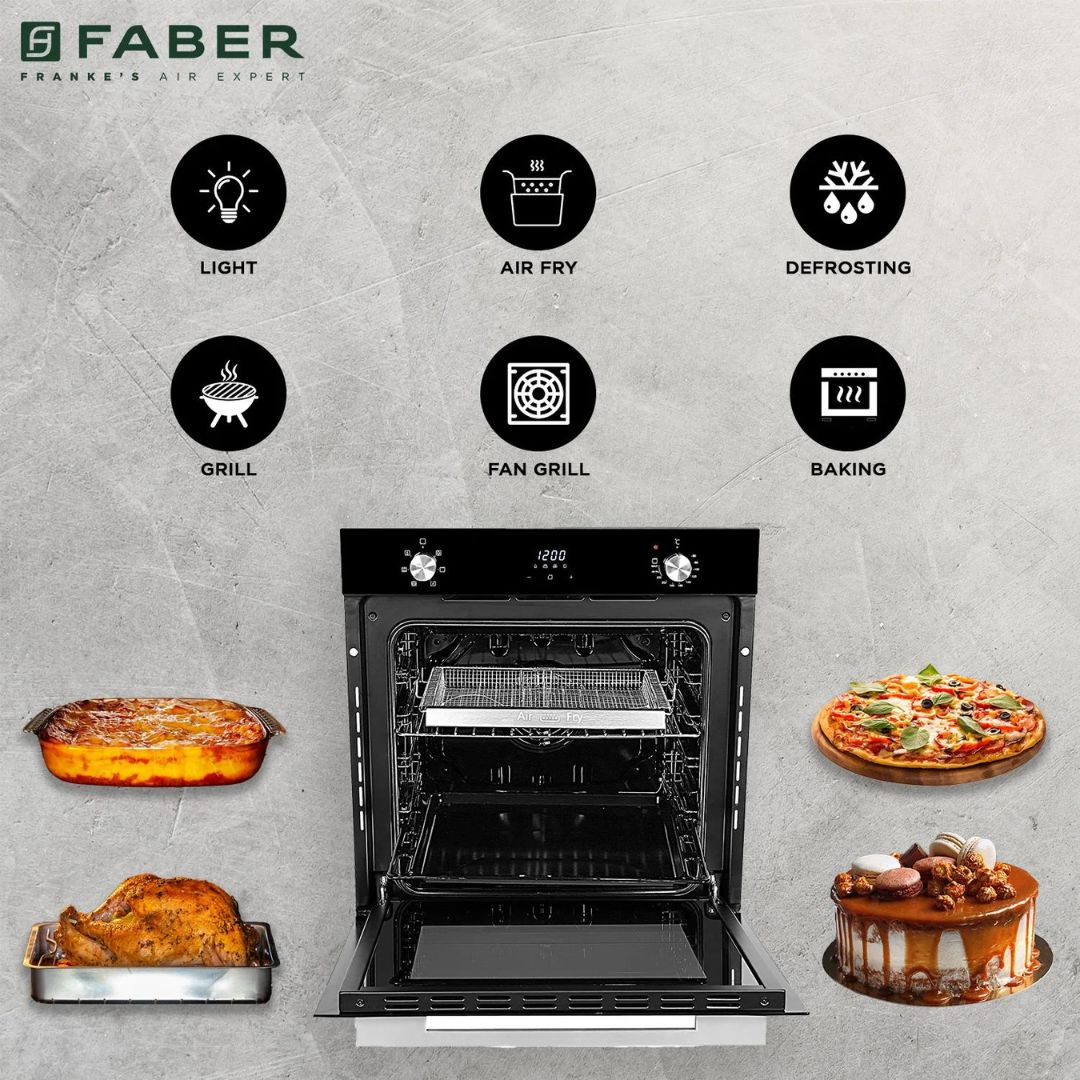 Faber Built In Oven With Air Fryer FBIO 83L 6F AF BK
